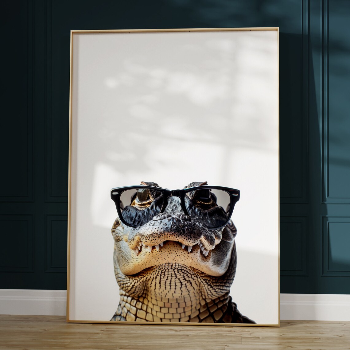 Alligator In Sunglasses Funny Animal Art Print - Image 2