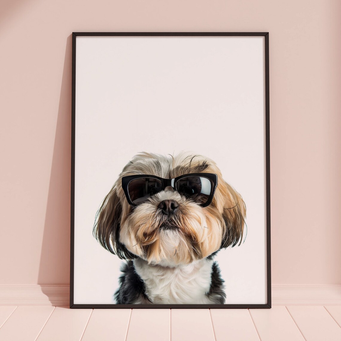 Shih Tzu In Sunglasses Funny Dog Art Print - Image 3