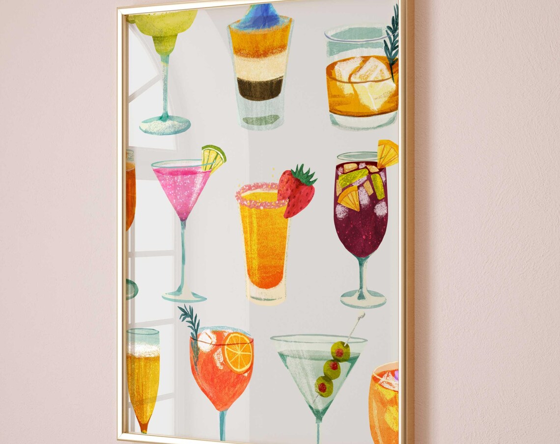 Martini Poster, Espresso Print Bar Cart Cocktail Sign