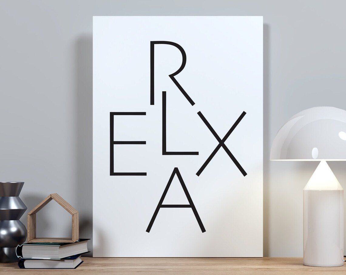 Modern Relax Sign, Mindfulness Art Print