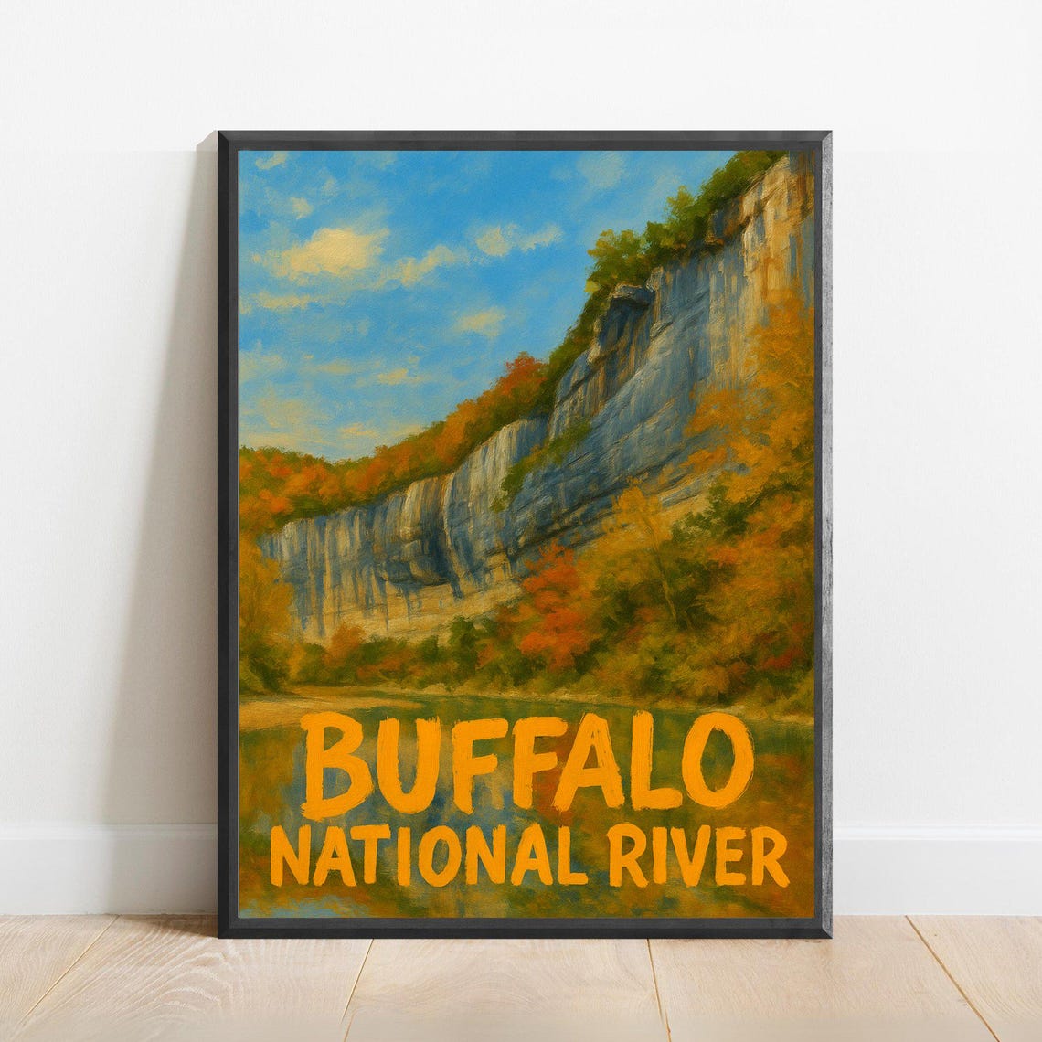 Buffalo National River Autumn Cliffs River Reflection Poster