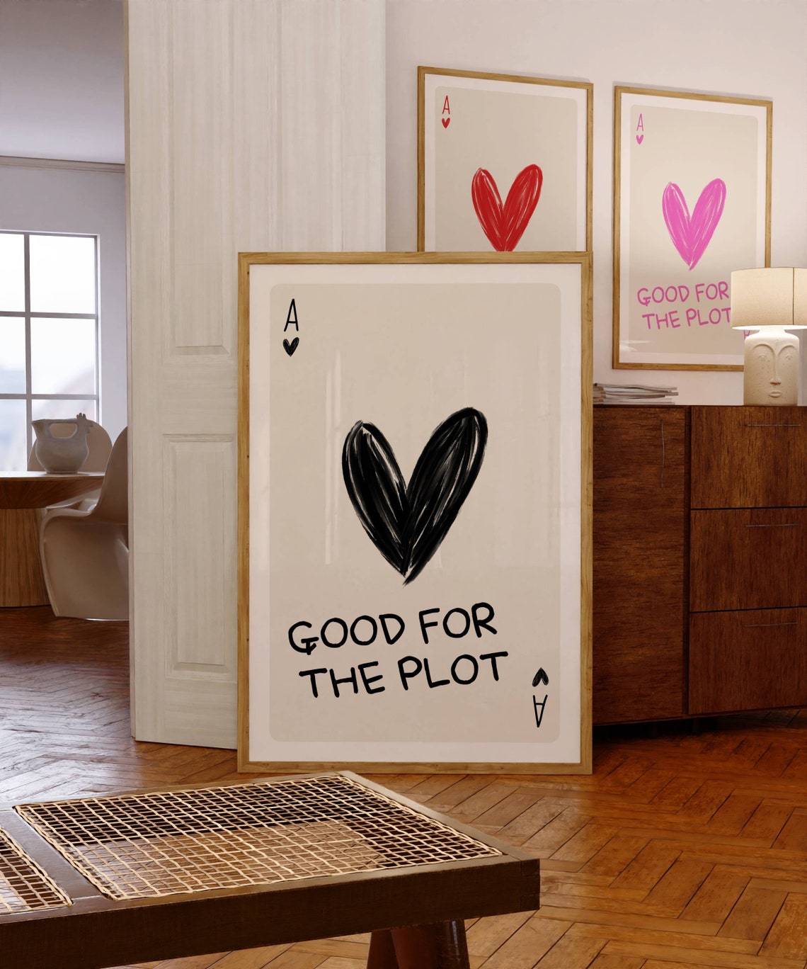 Good for the Plot Ace of Hearts Playing Card Trendy Art Print