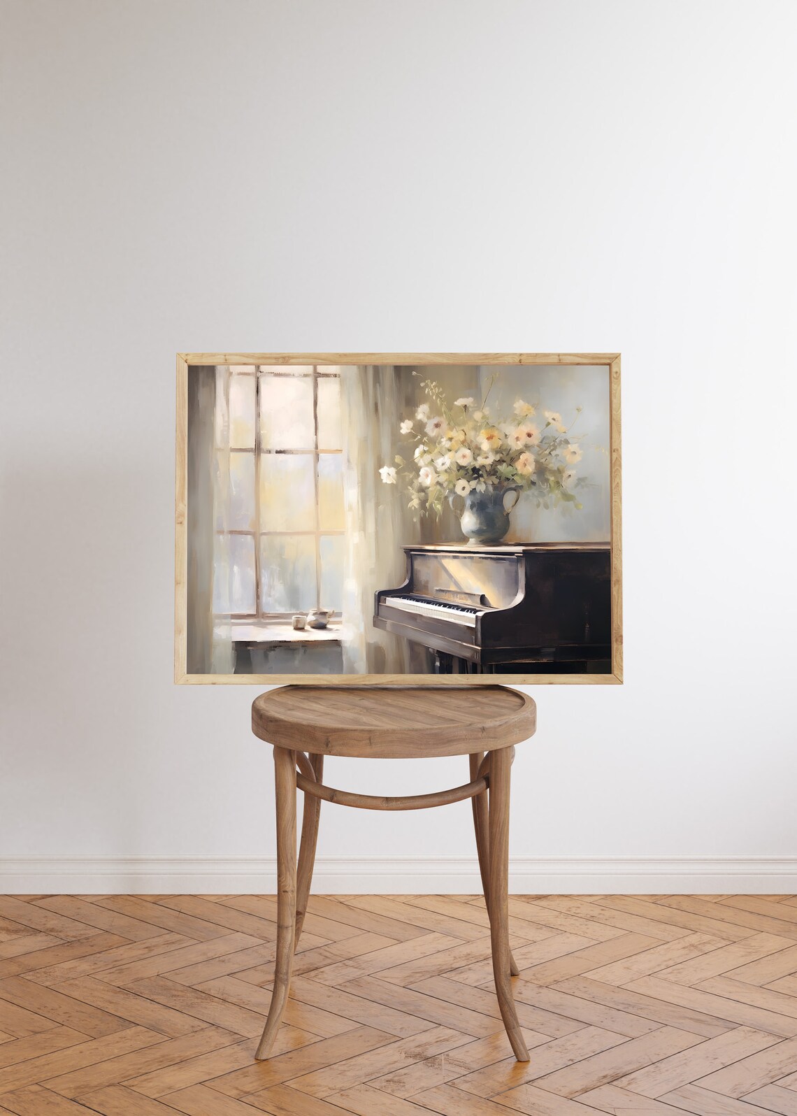Flowers And Piano Art Print, Light Academia Decor - Image 5