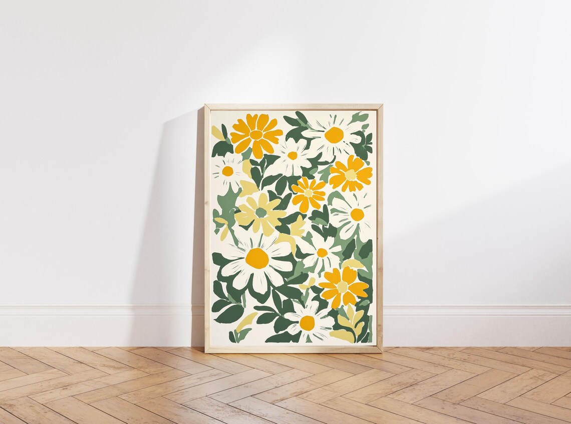 Daisies Floral Illustration, Boho Art Print - Image 4