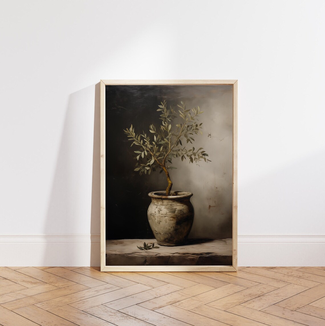 Vintage Olive Tree Painting, Mediterranean Wall Art - Image 5