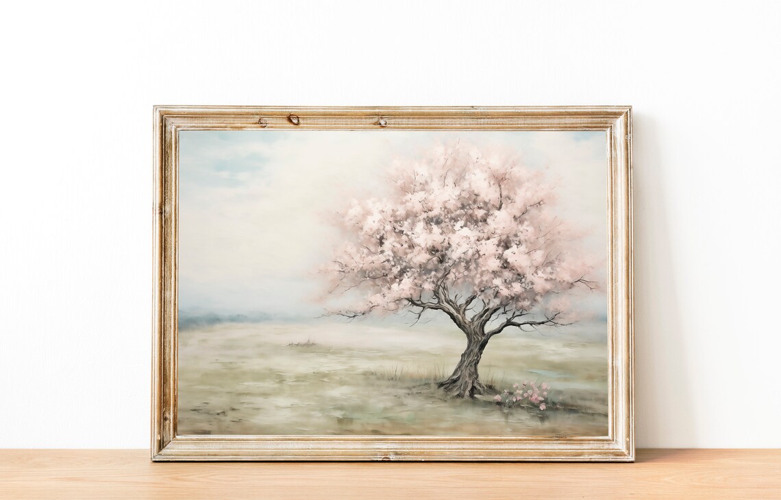 Spring Cherry Blossom Tree, Farmhouse Decor Print - Image 2