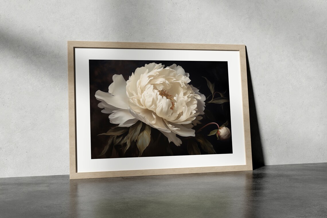 Peony Vintage Flower Art Print, Moody Botanical - Image 3