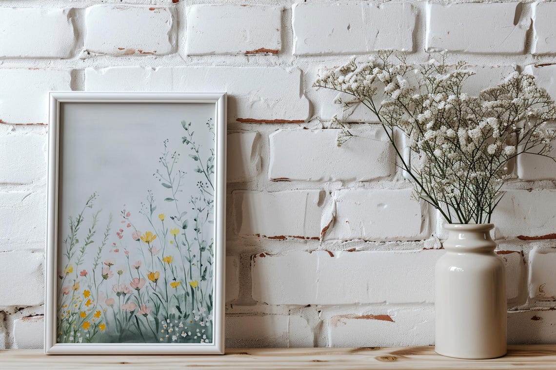 Wildflowers Painting Spring Flower Watercolor Art Print Field Of Flowers Wall Art Landscape Print Meadow Artwork Wildflower Girl - Image 3