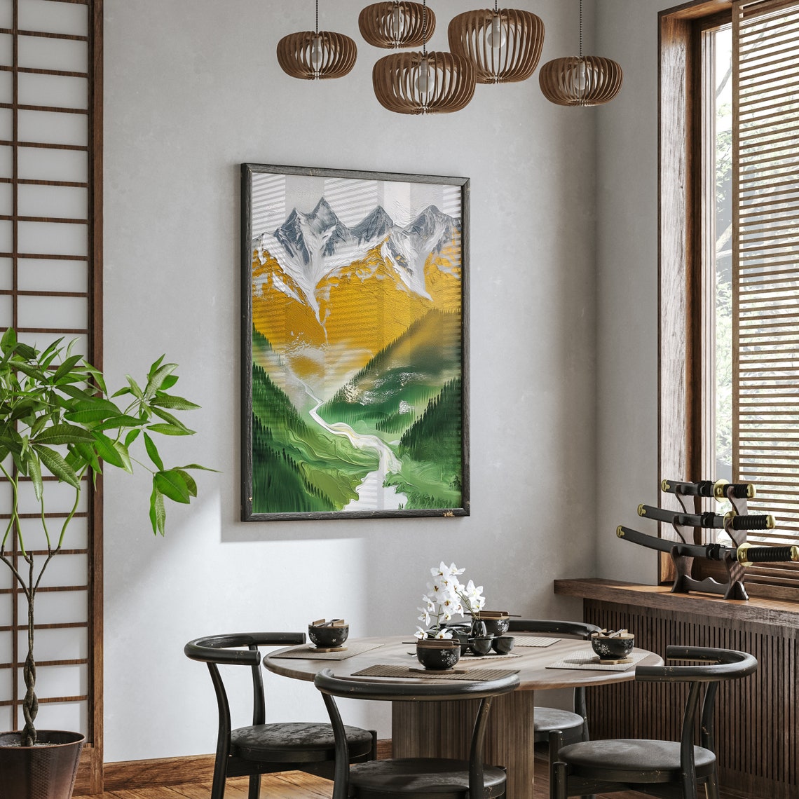 Mountain Painting Arts Modern Wall Decor Abstract Design Art Prints Instant Wall Art - Image 2