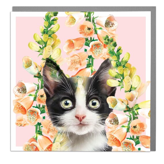 Tuxedo Kitten Art Card By Lola Design