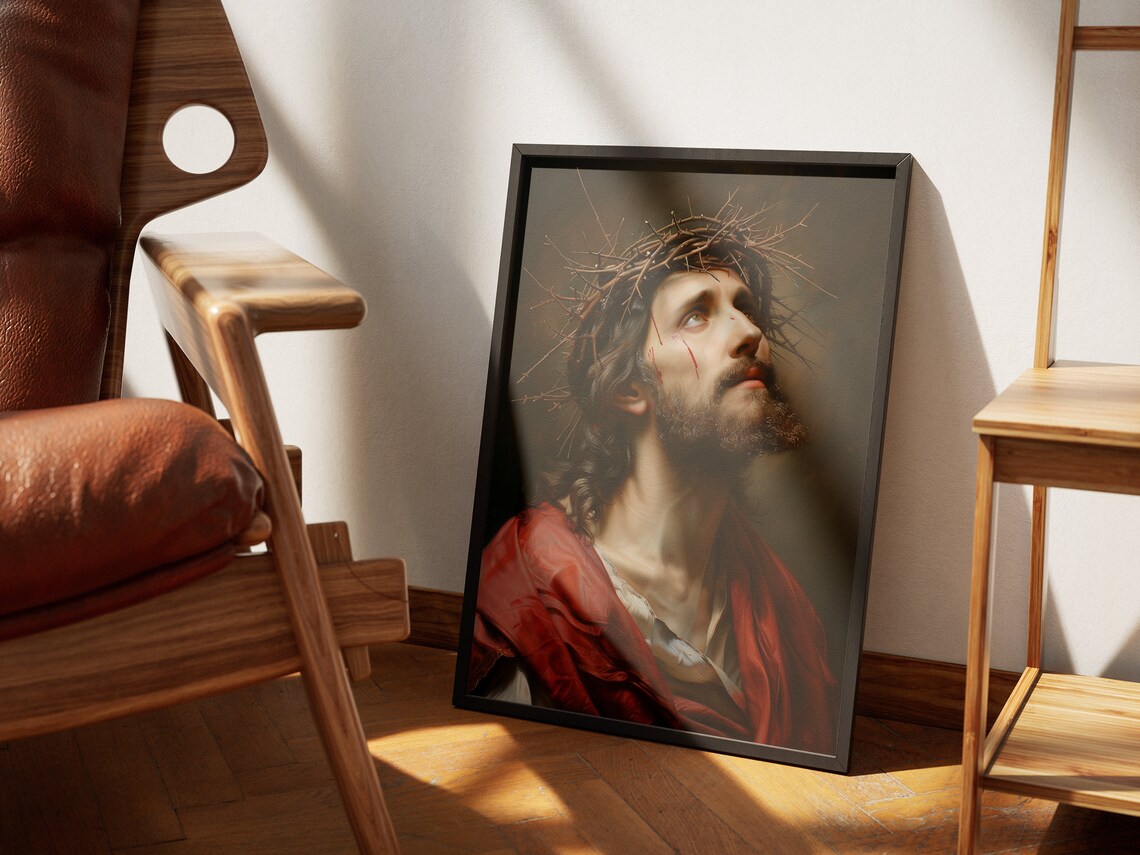 Jesus Christ Crown of Thorns Baroque Oil Painting Holy Week Art Poster - Image 4