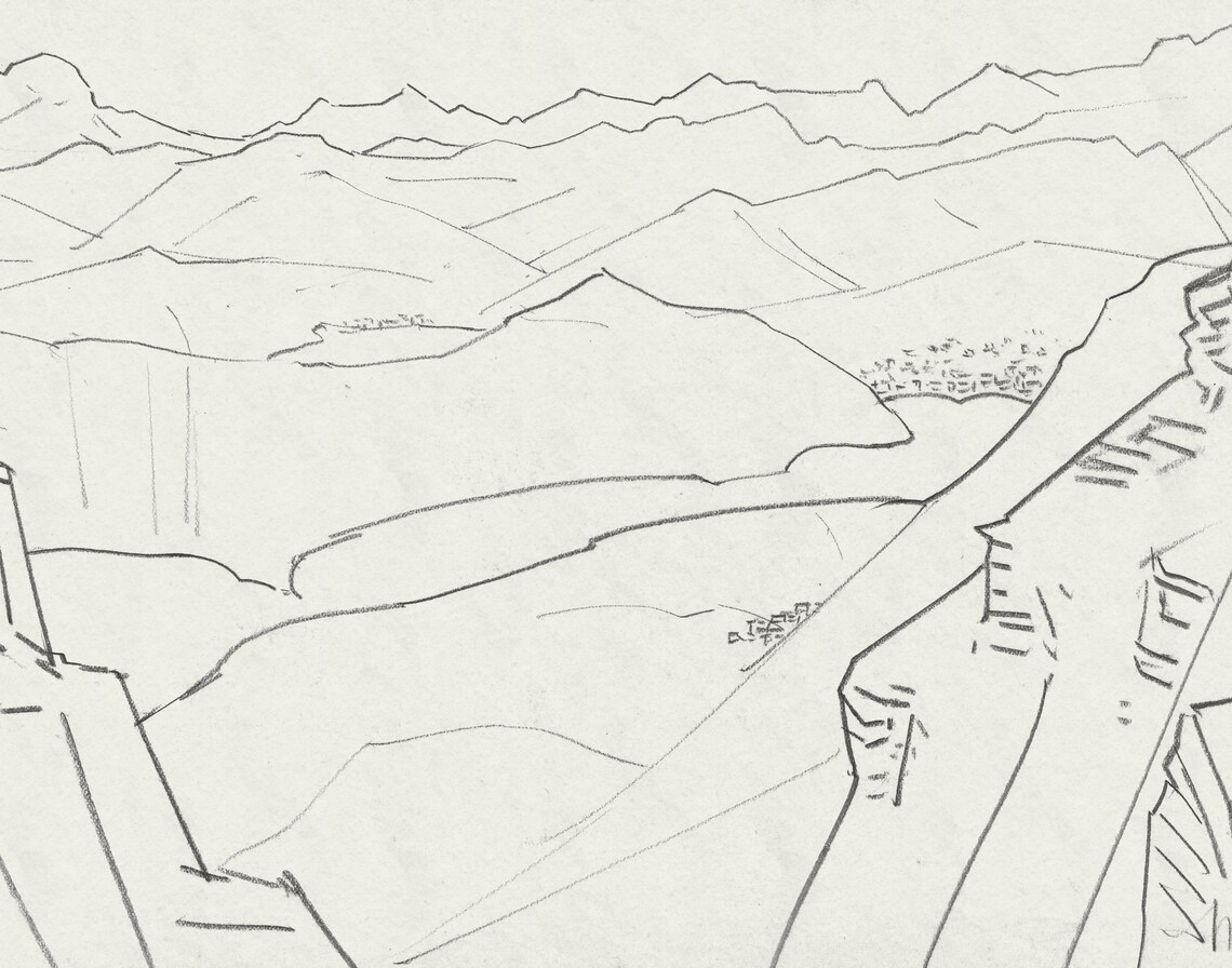 Minimalist Mountain Line Art Sketch, Abstract Print - Image 3