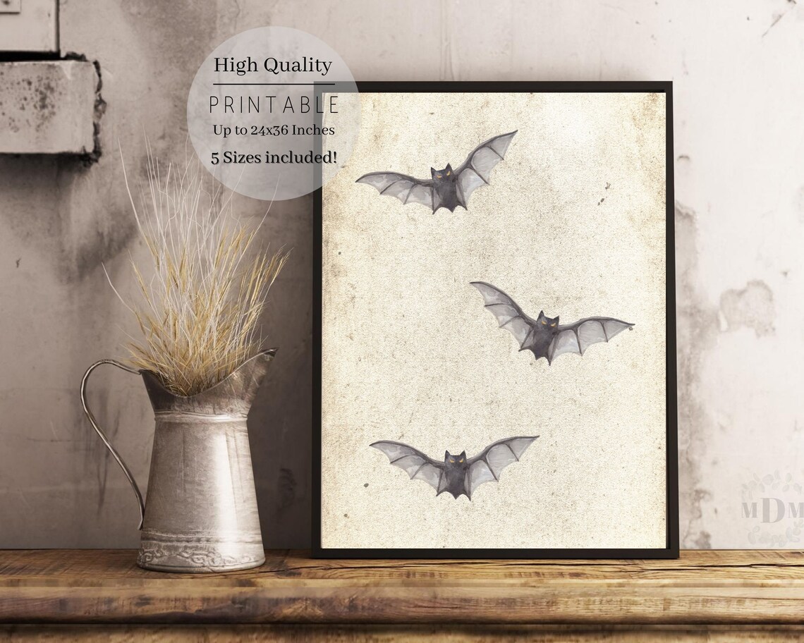 Halloween Bat Prints Poster, Halloween Decor