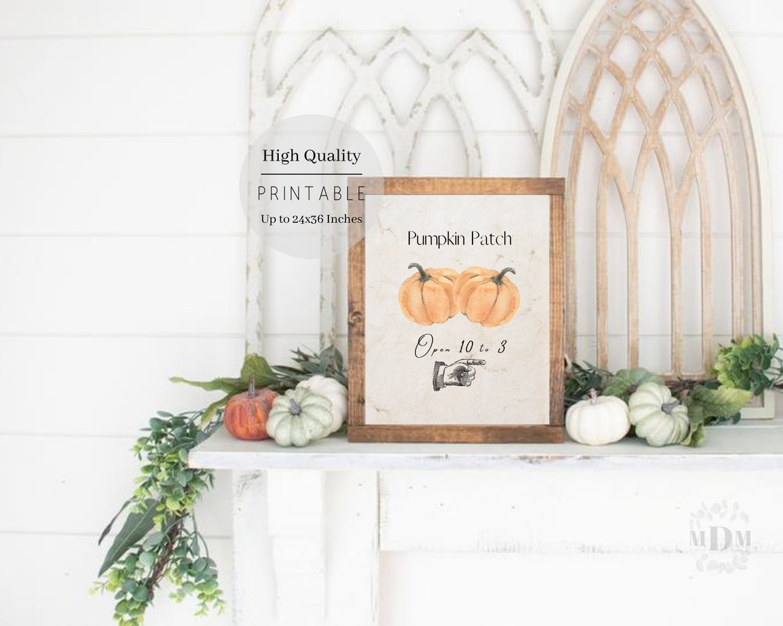 Pumpkin Patch Open 10 To 3 Watercolor Fall Farm Stand Sign Poster - Image 4