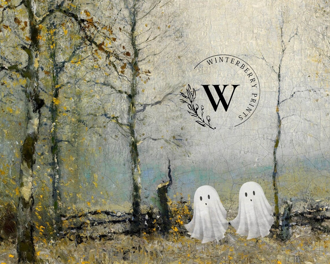 Halloween Spooky Ghost Vintage Halloween Poster - Image 4