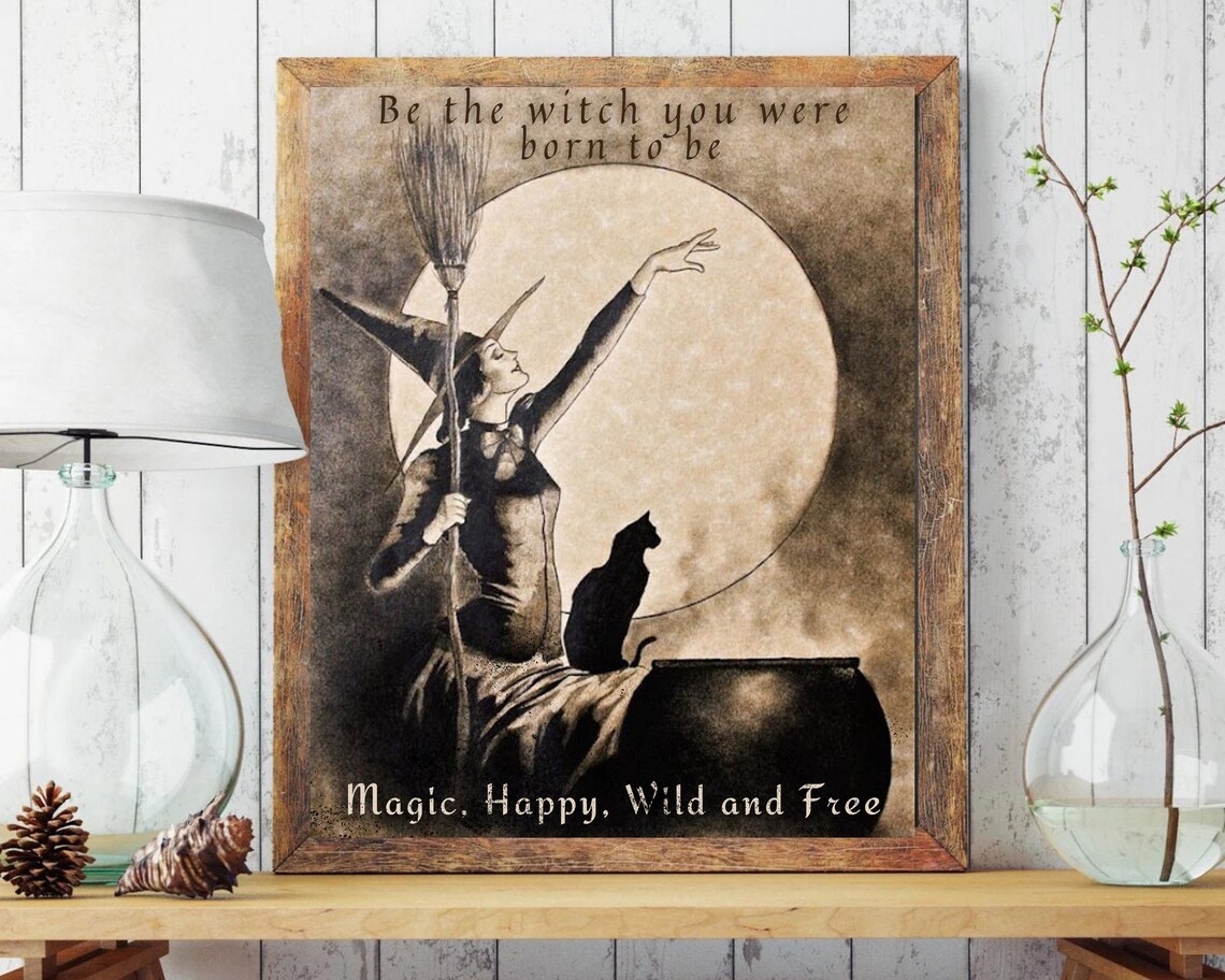 Halloween Witch Vintage Poster, Antique Book Page - Image 4