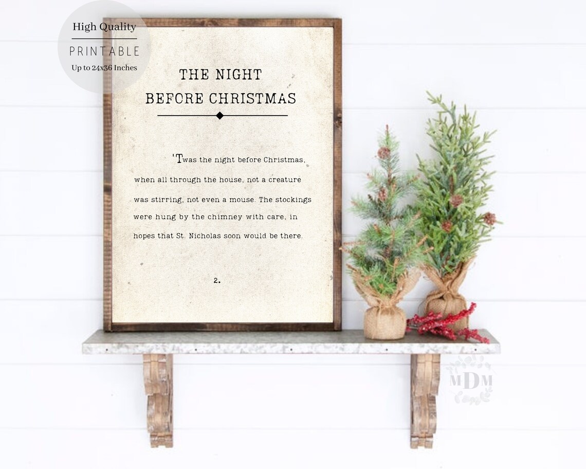Twas The Night Before Christmas Poster, Farmhouse - Image 4