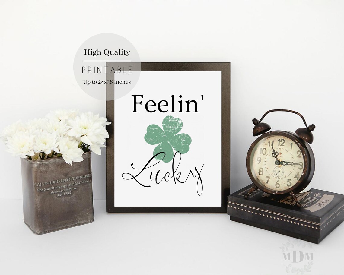 Feelin Lucky Shamrock St Patricks Day Farmhouse Tiered Tray Poster - Image 2