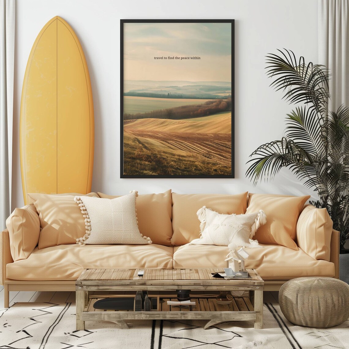 Travel To Find The Peace Within Countryside Quote Photo Poster - Image 3