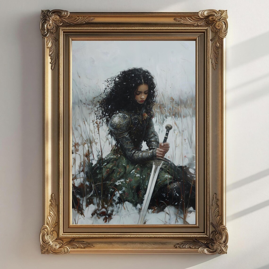 Female Knight Victorian Dark Academia Wall Art Print