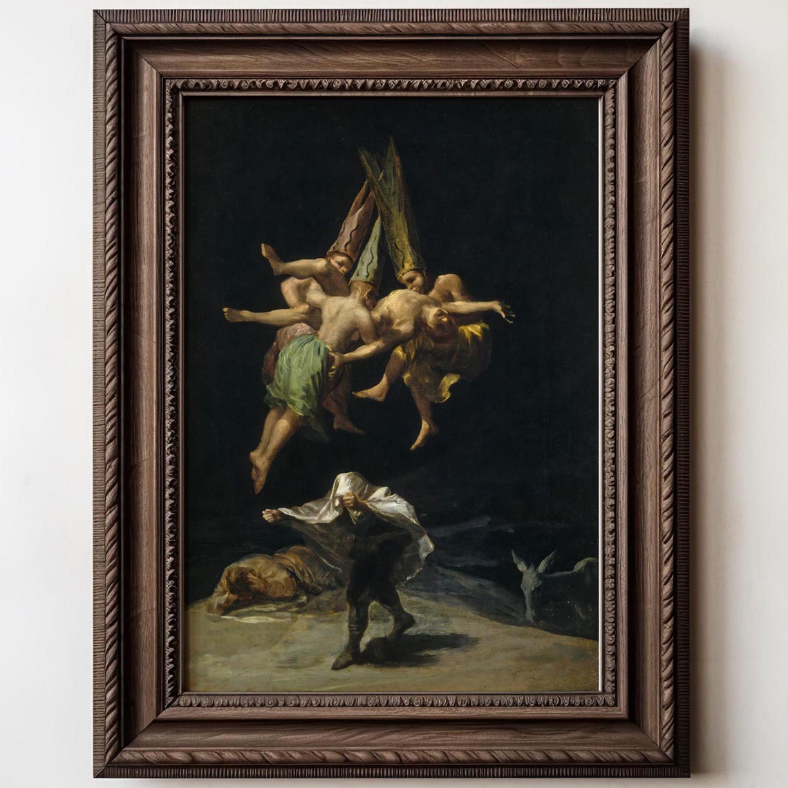 Goya The Witches Flight Dark Haunting Witch Coven Oil Painting Poster