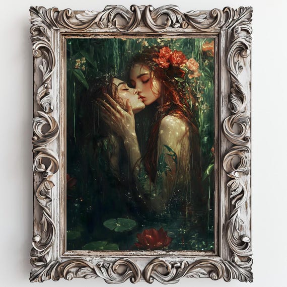 Love Queens Sapphic Art Print, Gothic Dark Decor