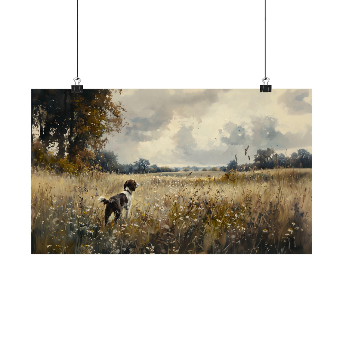 English Springer Spaniel, Vintage Farmhouse Art Print - Image 2