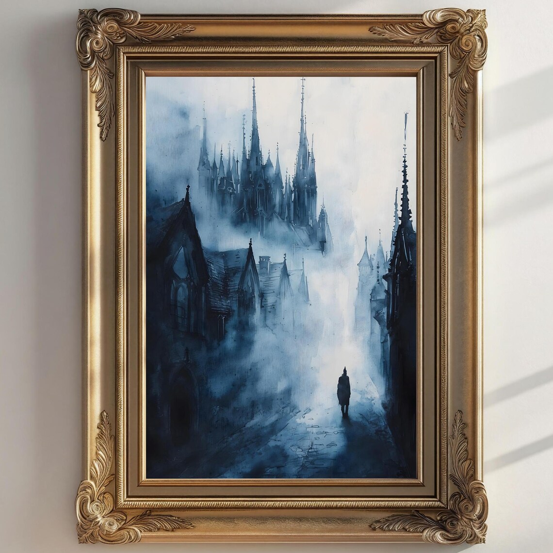 Vampire Castle Art Moody Gothic Decor Victorian Painting Dark Academia Art Draculas Castle Print Gothic Home Decor Gift