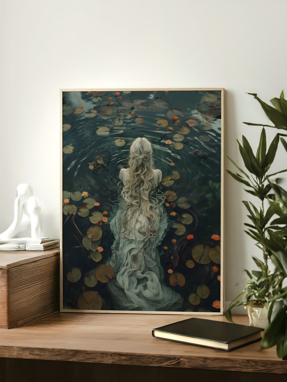 Ophelia Dark Academia Gothic Lake Wall Art Print - Image 3