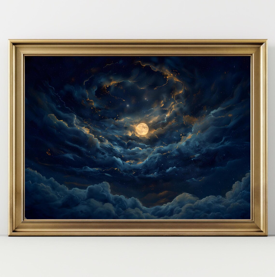 Celestial Night Sky Stars Art Print, Dark Academia