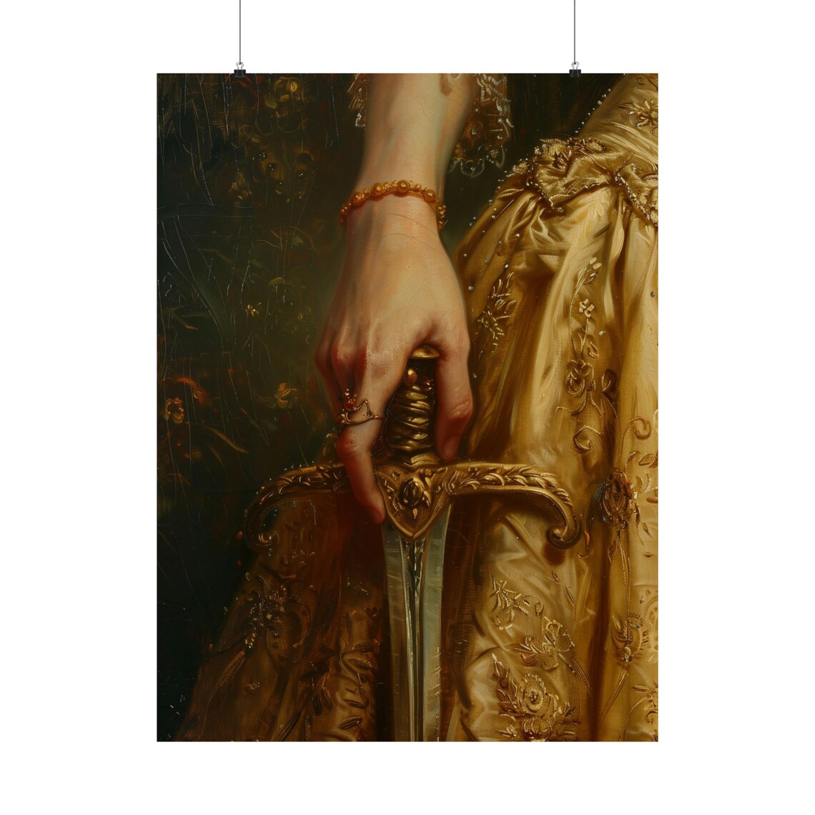 Victorian Dagger and Sword Art Print, Moody Antique - Image 4