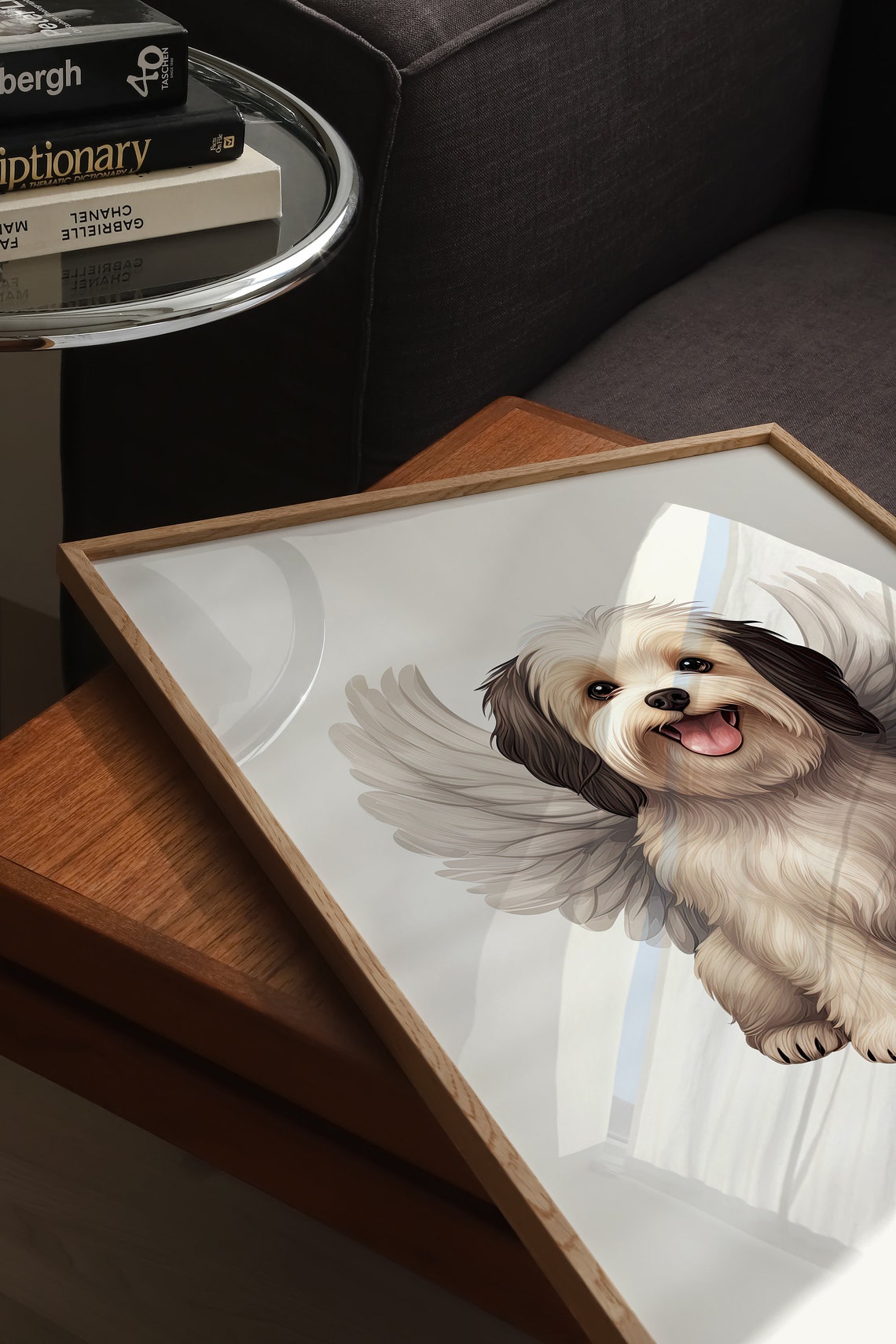 Havanese Angel Wings Sitting Dog Memorial Portrait Keepsake Poster - Image 4