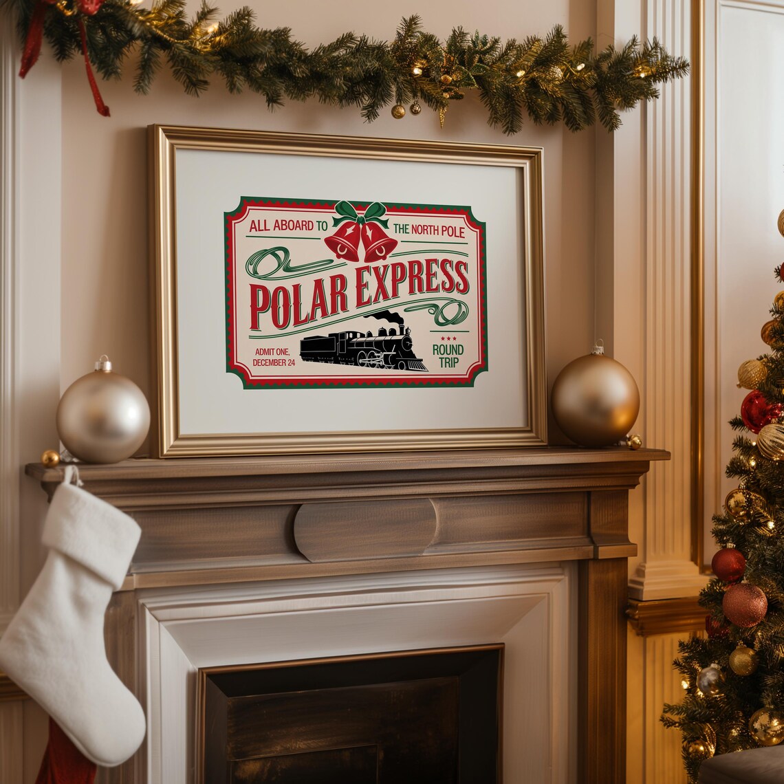 North Pole Ticket Polar Express Art Print - Image 3