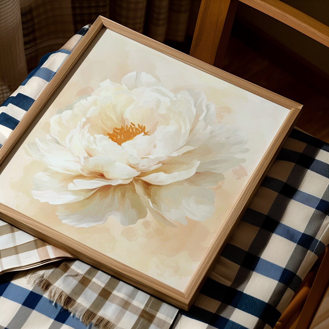 Cream Peony Bloom Pastel Floral Painting Romantic Minimalist Poster - Image 5