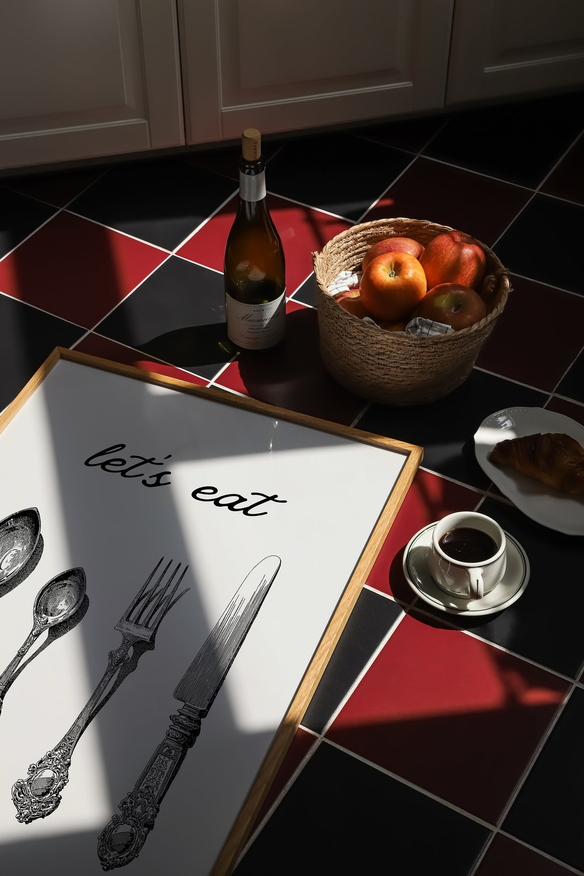Let's Eat Vintage Silverware Engraving Kitchen Decor Wall Poster - Image 4