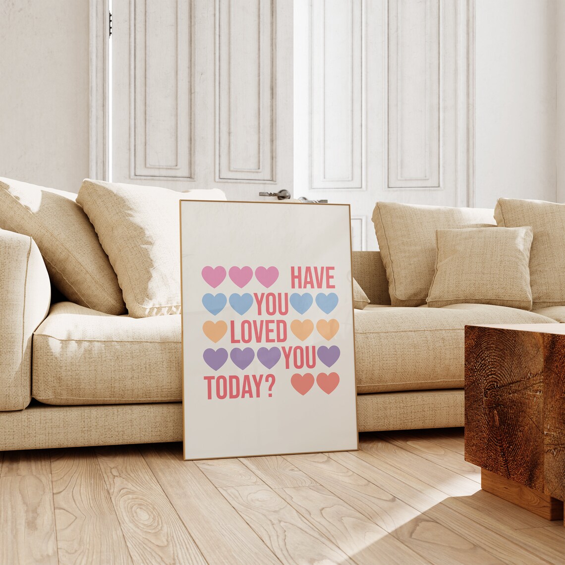 Have You Loved You Today Pastel Hearts Self Love Quote Poster - Image 3