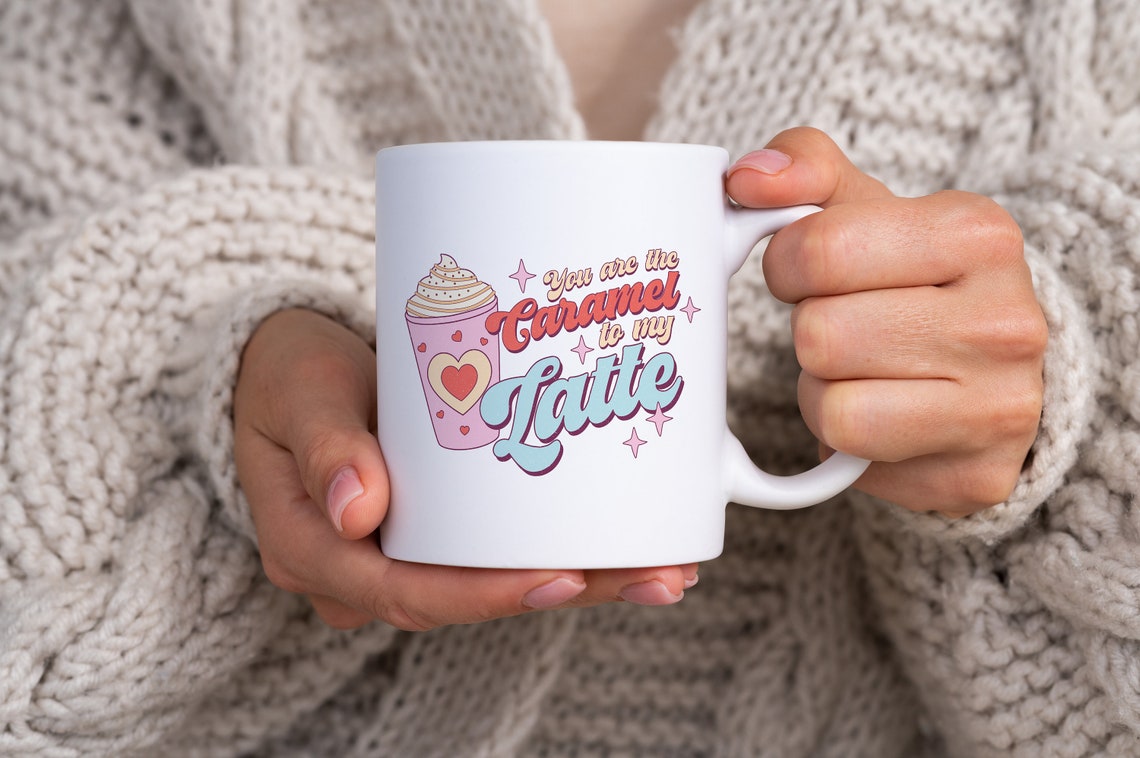 Caramel To My Latte Funny Pink Coffee Cup Valentine Quote Poster - Image 2