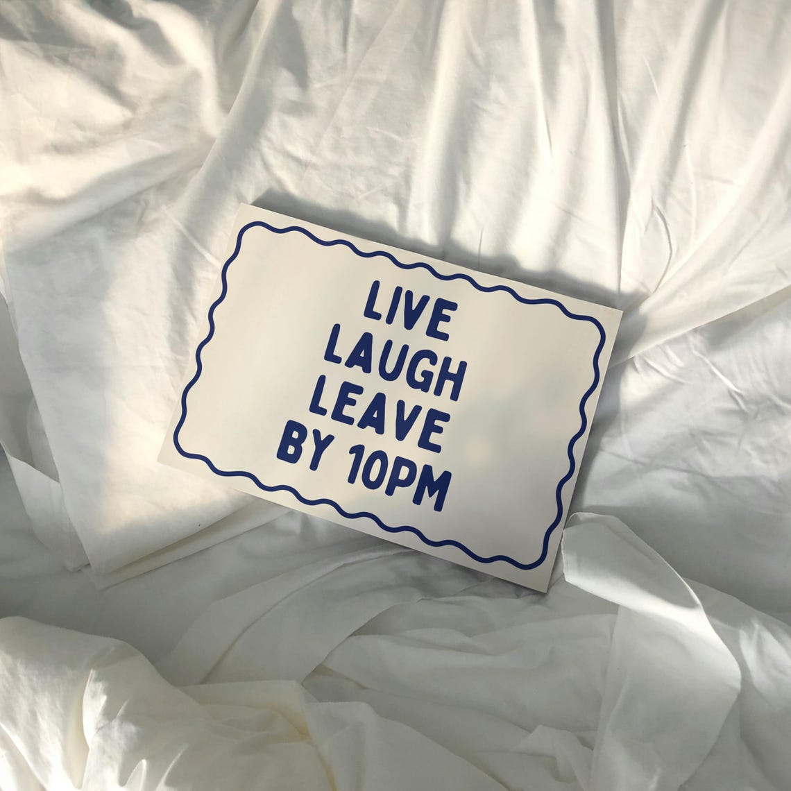 Live Laugh Leave By 10PM Navy Typography Funny Quote Wall Art - Image 3
