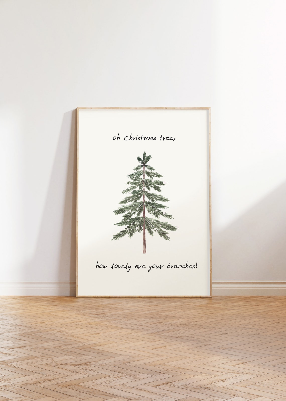 Oh Christmas Tree How Lovely Are Your Branches Print Christmas Printables Art Classic Christmas Print Minimalist Christmas Wall Decor - Image 3