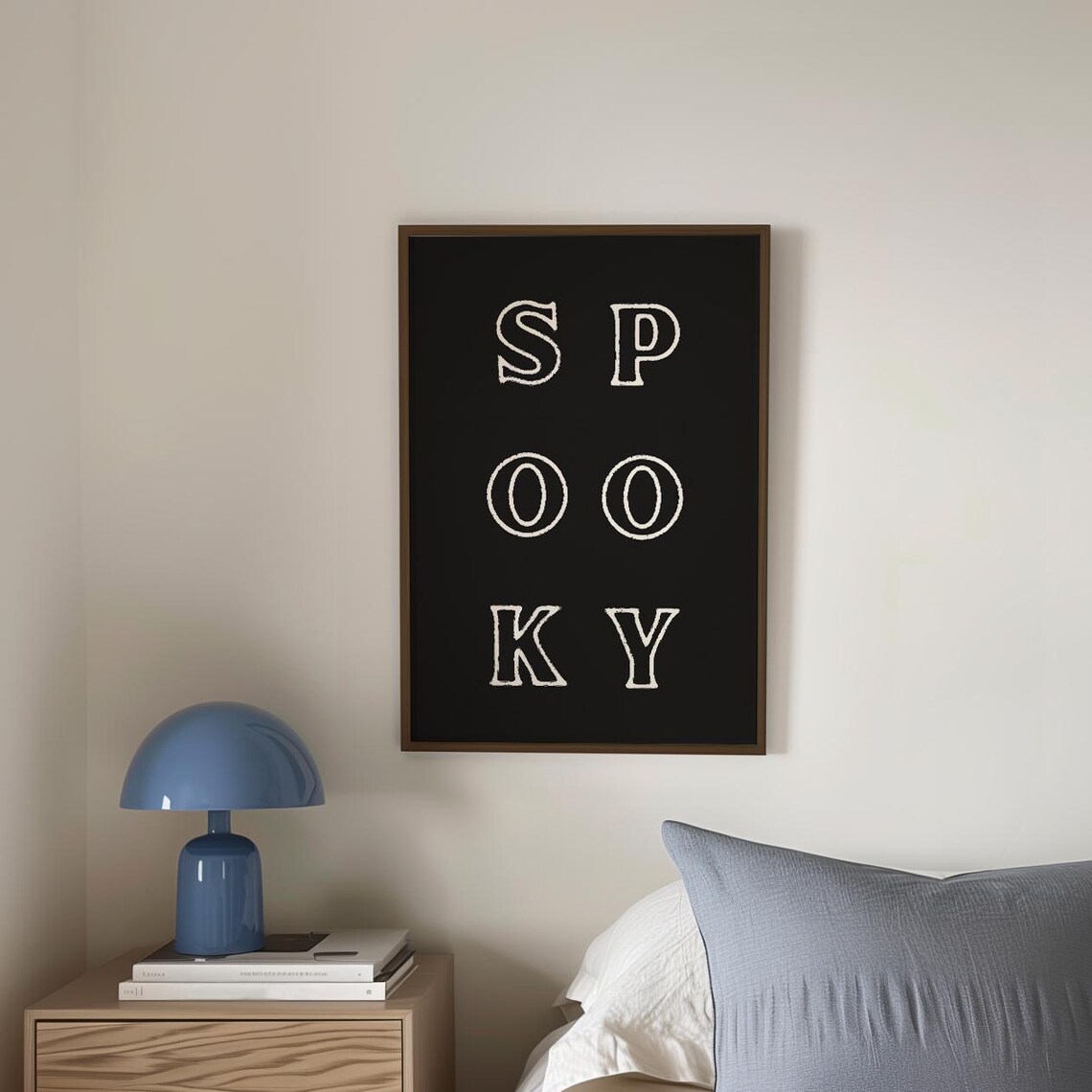 Spooky Outlined Lettering Black Background Modern Minimal Halloween Poster - Image 3