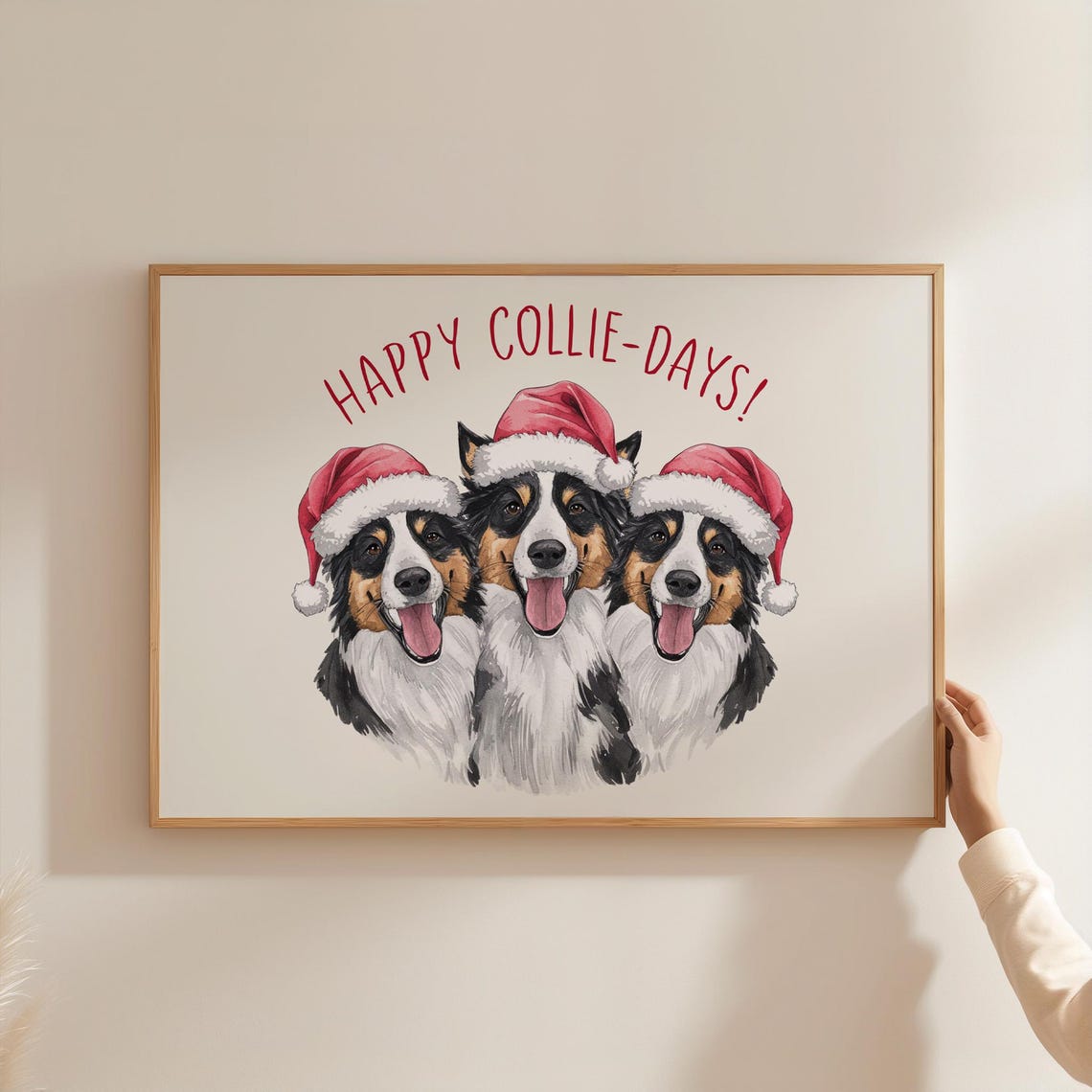 Happy Collie Days Christmas Collie Dog Christmas Dog Print Funny Dog Quotes Art Funny Christmas Decor Xmas Dog Gifts - Image 3