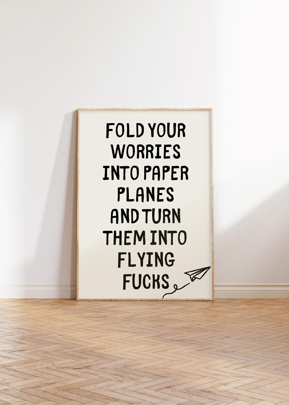 Fold Your Worries Into Paper Planes Quote Art Print - Image 3