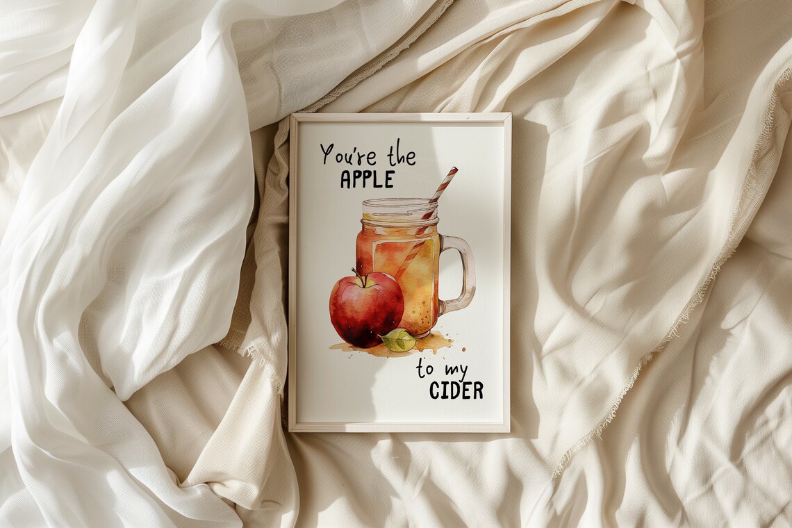 You're the Apple to My Cider Watercolor Autumn Kitchen Fall Poster - Image 4