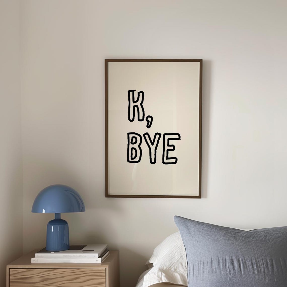 K Bye Sassy Goodbye Bold Hand Lettered Typography Art Poster - Image 4