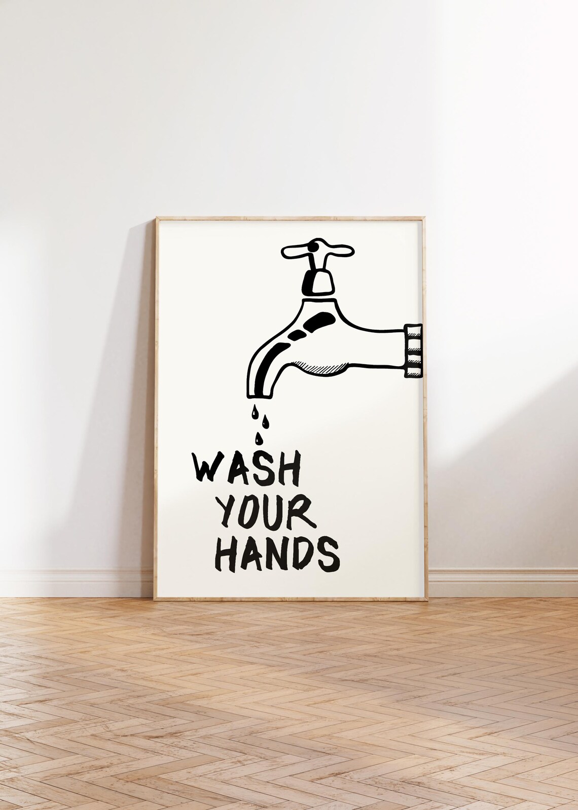 Wash Your Hands Poster Trendy Bathroom Decor Funky Bath Decor Cute Bath Art Retro Bathroom Prints Girly Bathroom - Image 3