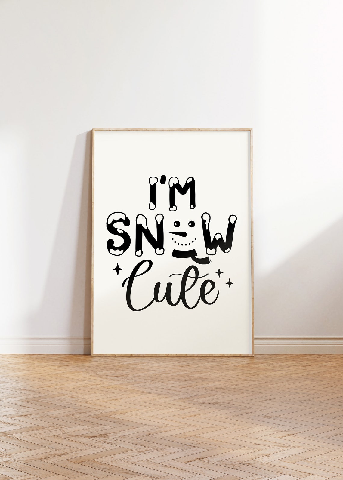 I'm Snow Cute Snowman Face Typography Funny Winter Quote Poster - Image 2