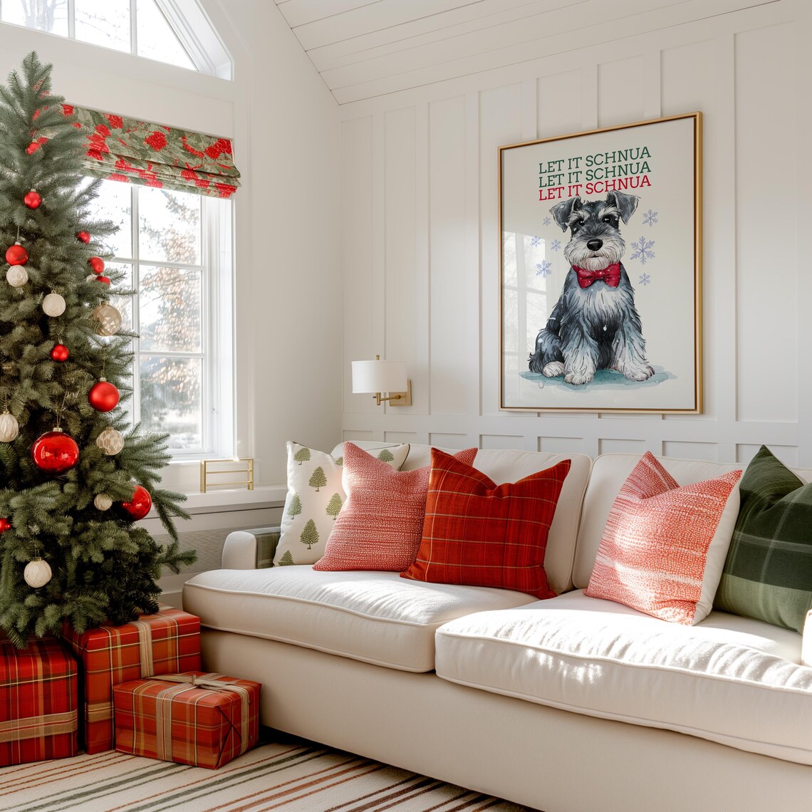 Let It Schnua Funny Schnauzer Christmas Holiday Pup Dog Poster - Image 3