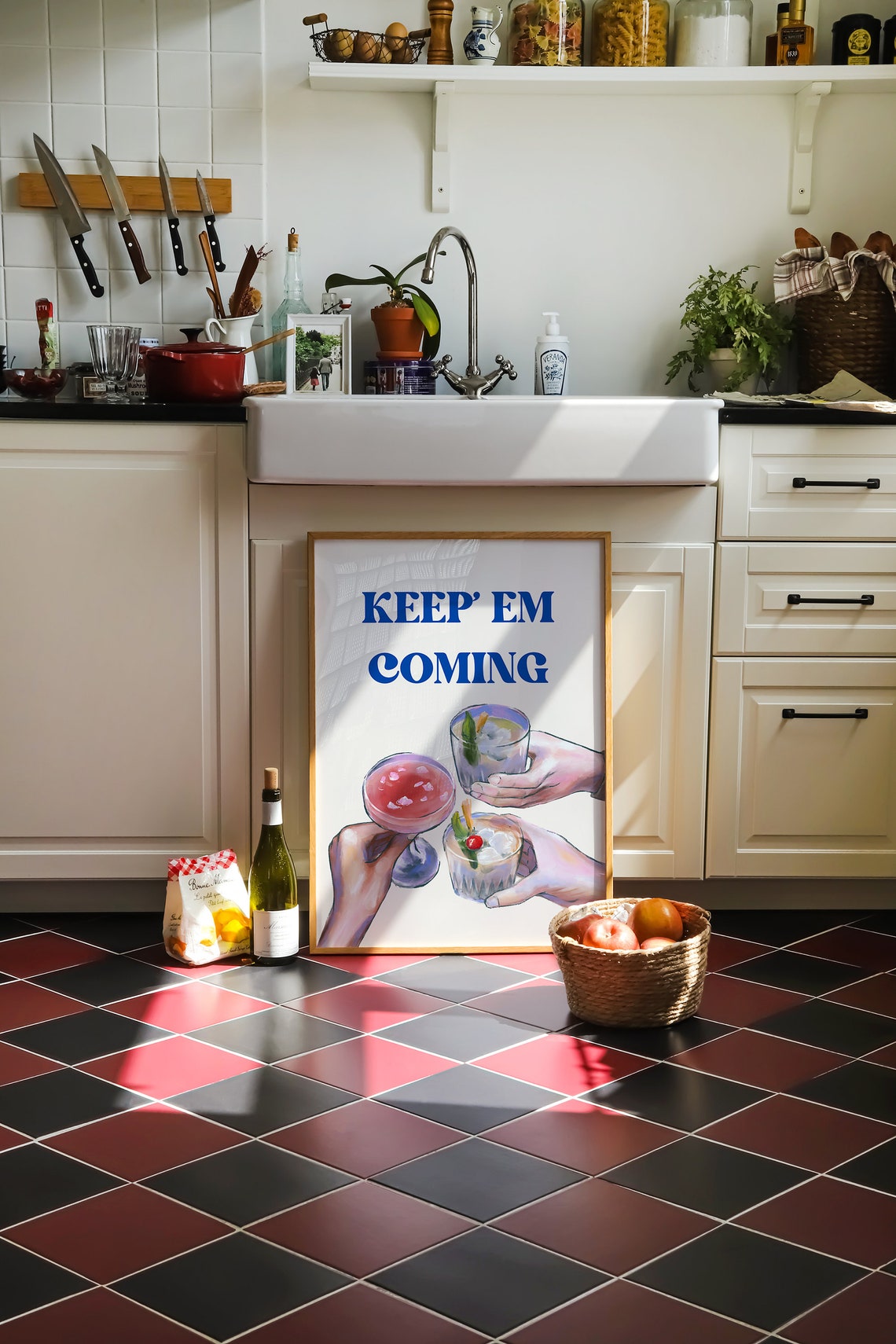 Keep Em Coming Retro Cocktail Trio Trendy Home Bar Art Poster - Image 4