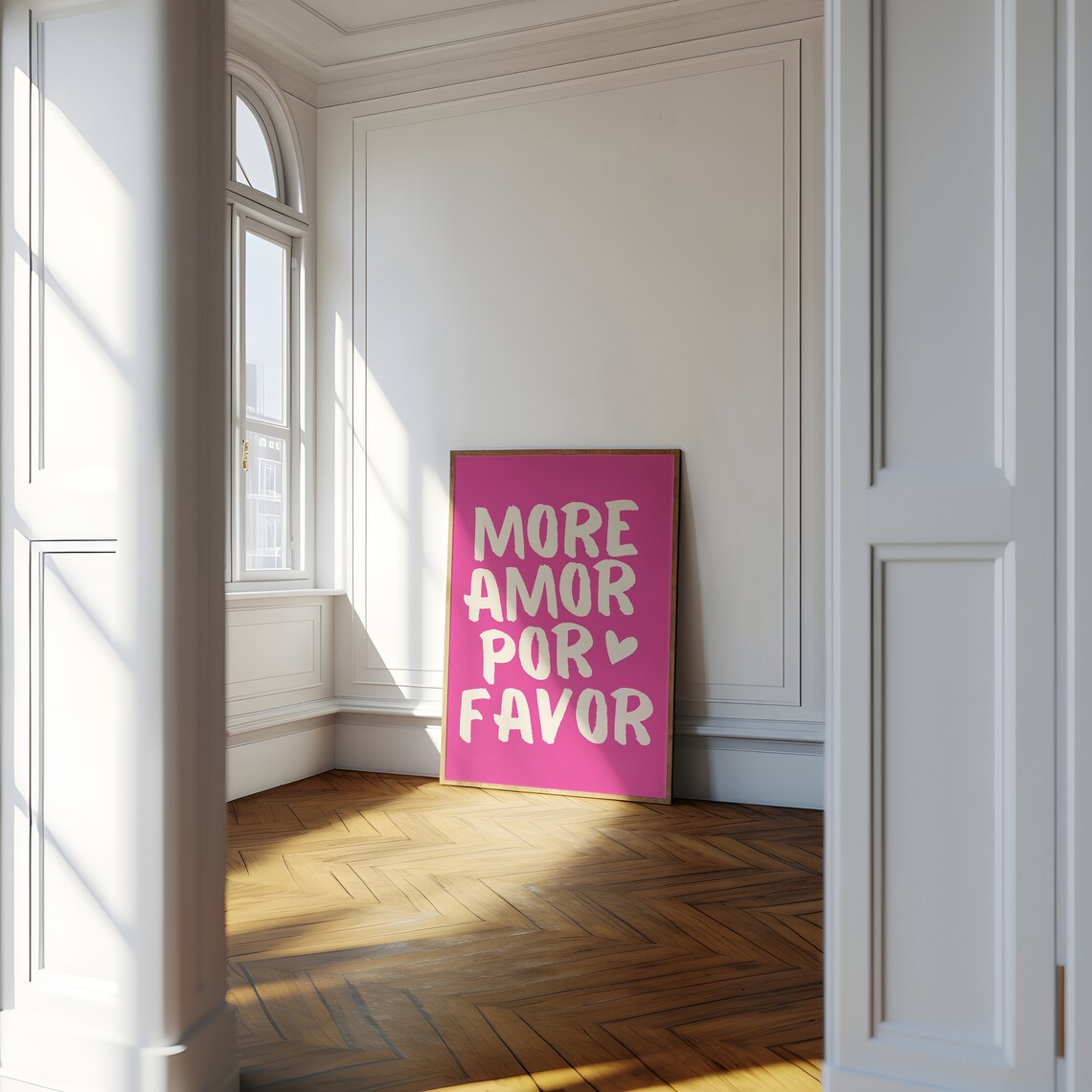 More Amor Por Favor Pink Heart Maximalist Typography Love Quote Poster - Image 3