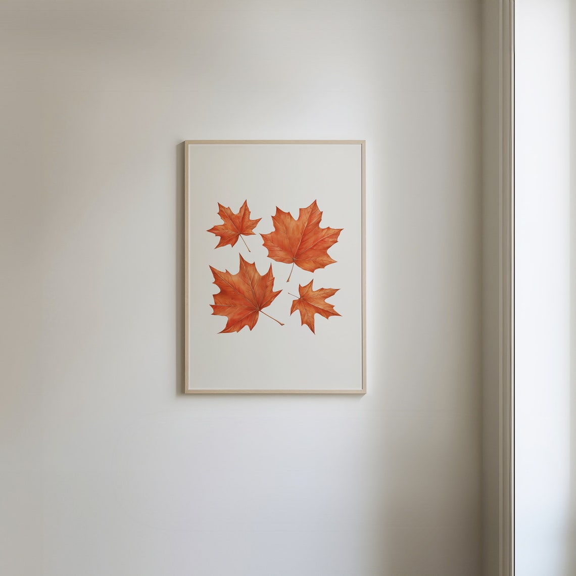 Scattered Watercolor Maple Leaves Autumn Botanical Art Poster - Image 5